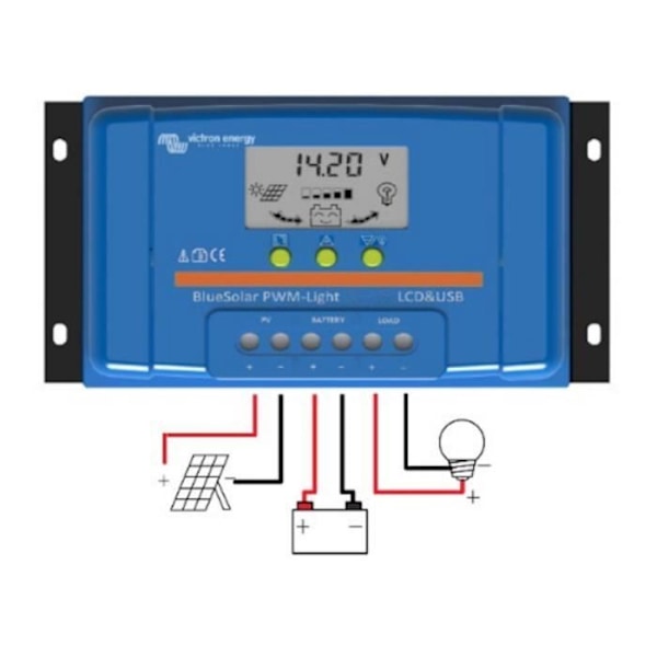 PWM 30a LCD&USB aurinkosäädin - 12/24v Victron Energy