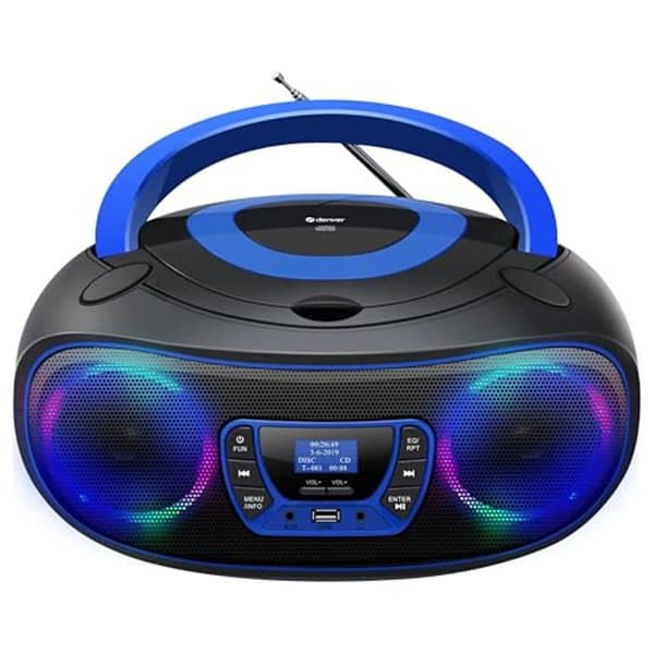 Personlig CD-spelare - Denver - TDB-212BU - Bluetooth - Stereo - Retro Design Blå Blå
