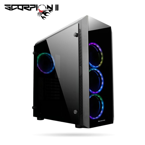 PC-kabinet - Chieftec - Scorpion II - Tempereret glas - ATX - Sort - Væskekøling Sort