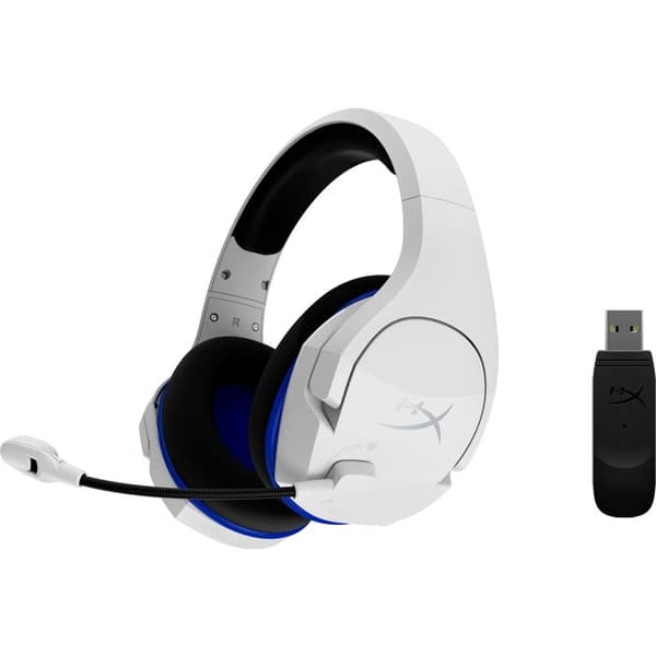 Hörlurar - HyperX - Cloud Stinger Plus - Trådlös - Kompatibel med PS5 PS4 - Blå Vit Blå vit