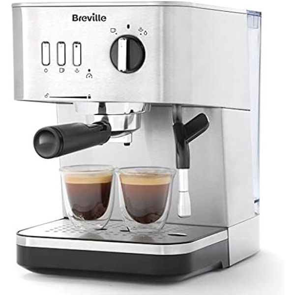 Breville Bijou espressokone | Automaattinen ja manuaalinen espressokone, cappuccino ja latte | 15 baarin pumppu | Höyrysuutin |
