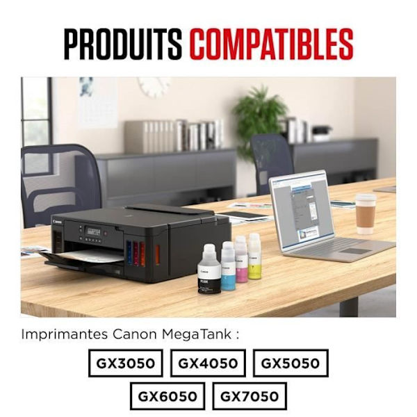 Mustepullo - CANON - GI-56BK - Keltainen - MAXIFY GX -yhteensopivuus - (4432C001)