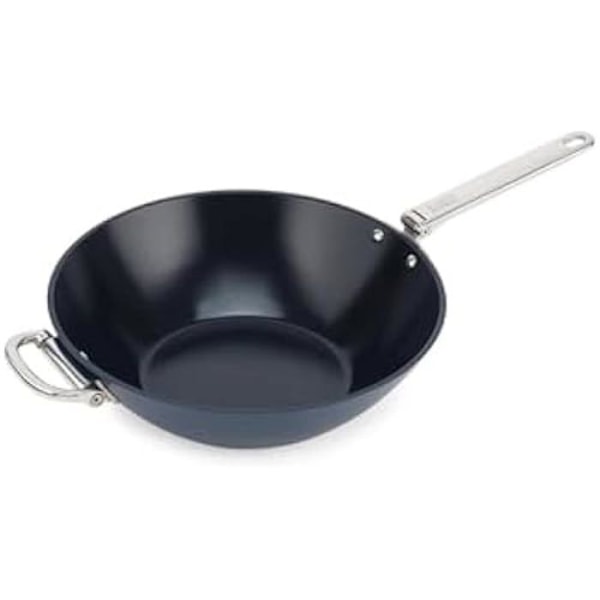 Pannu - JOSEPH JOSEPH - Space Wok - 32 cm - Käännettävä kahva - Keraaminen tarttumaton pinnoite