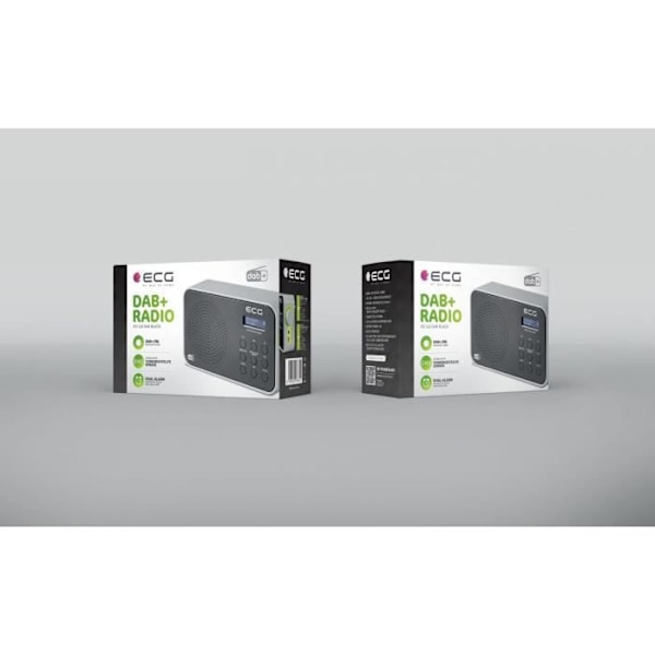 Bærbar radio - EKG - RD 110 DAB - DAB+/FM - LCD display - Integreret alarm Svart