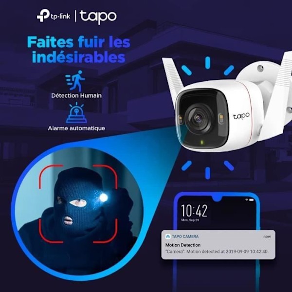 Utomhus WiFi övervakningskamera - TP-Link TAPO C320WS - QHD 4MP(2K+) - Night Vision - IP66 - Alexa-kompatibel Nattfärg i färg