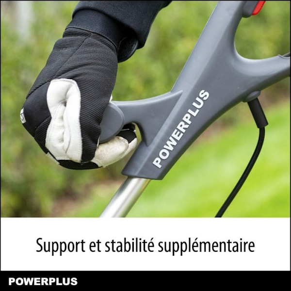 Powerplus Coupe-Bordure Elektrisk POWEG6015 - 300 W, 250 mm Ø, Haveværktøj, Græstrimmer til din Have Grå - Rød
