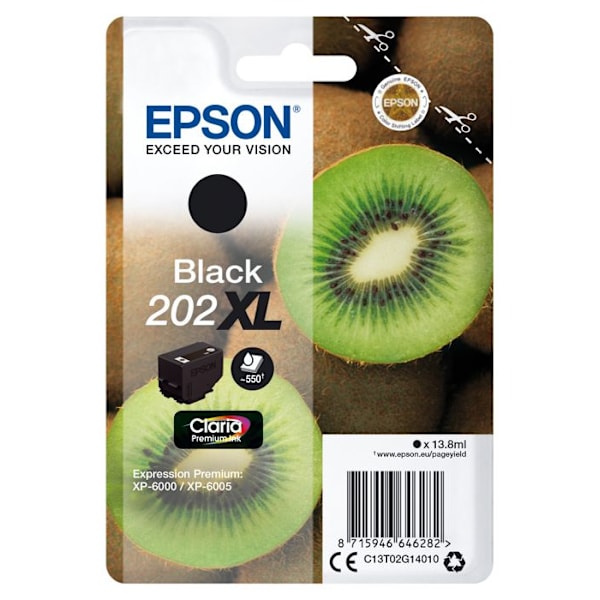 Epson Claria Premium 202XL blækpatron - Sort - Inkjet - Højtydende - 550 sider