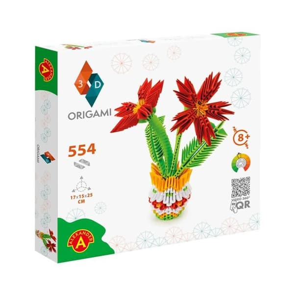HQ - ORIGAMI 3D (L) - Blomkruka - Vit - Blandat mångfärgad