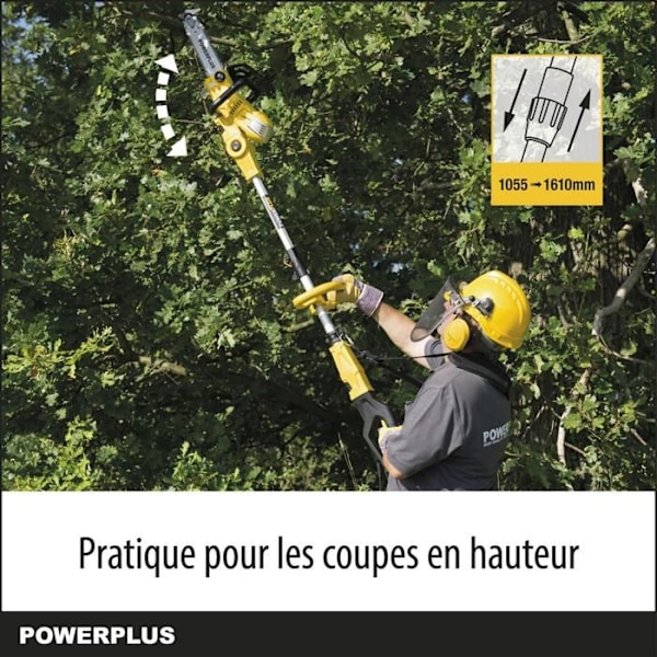 Powerplus 2-in-1 Sähkösaha Telekoppi POWXG1032 - 900 W, 300 mm Ohjain, Automaattinen Ketjun Voitelu Gul