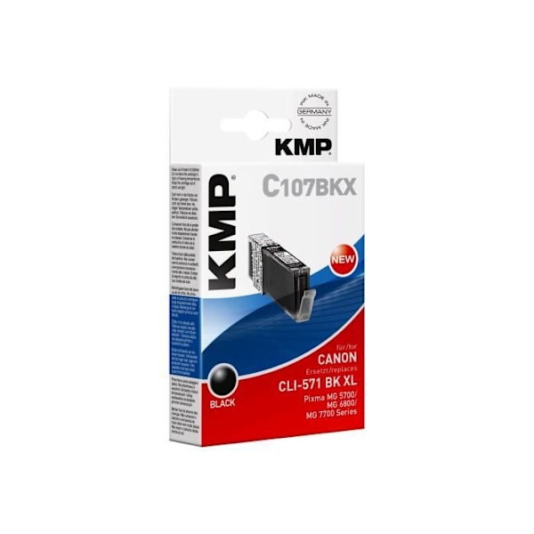 KMP C107BKX højtydende blækpatron til Canon PIXMA - Sort
