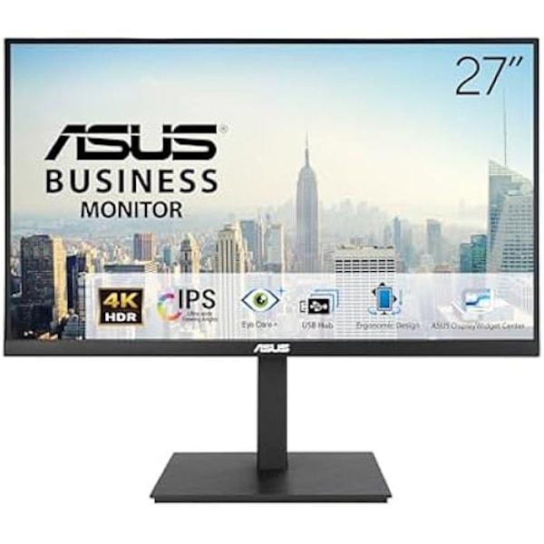 Skærm - ASUS - VA27UQSB - 27 tommer - 4K UHD - Reaktionstid 5 ms Sort