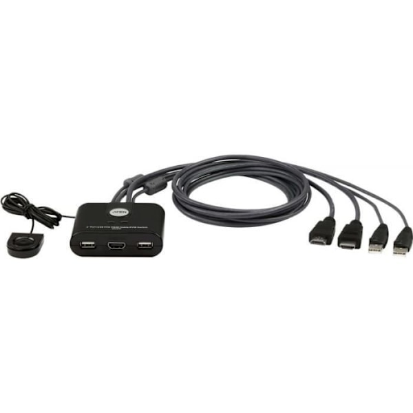 ATEN 2-portars USB FHD HDMI-kabel KVM-switch - 1920 x 1200 pixlar - Full HD - 1 518 W - Schwarz () - CS22HF-AT