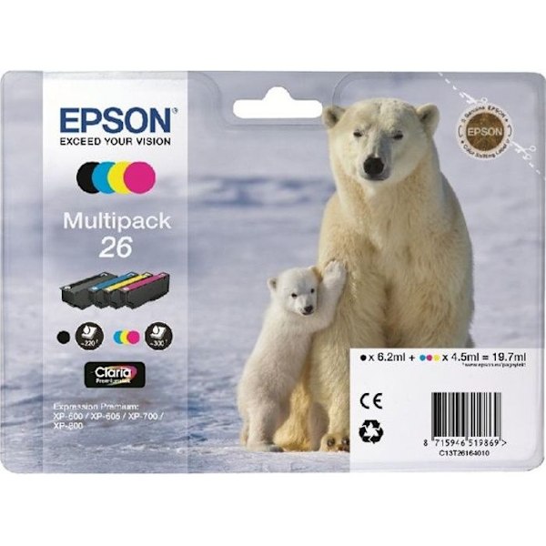 EPSON Cartridge 26 - Sort og trefarvet - 19,7ml
