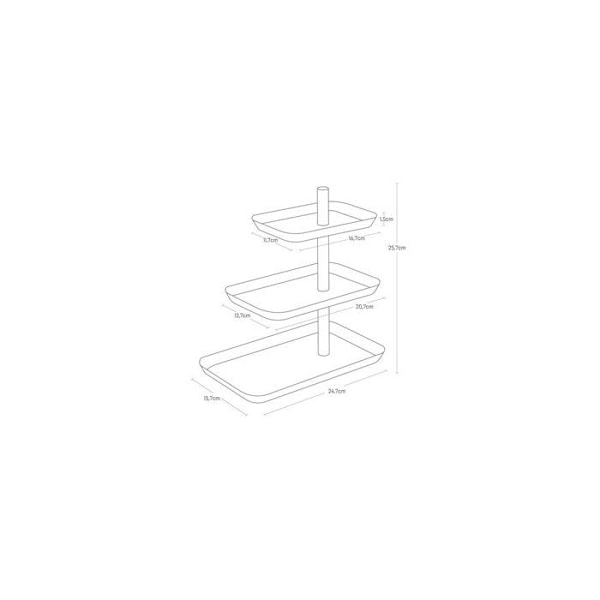 YAMAZAKI - Smykkestativ 3 etager med roterende bakker H25,5 cm - Sort-Sort