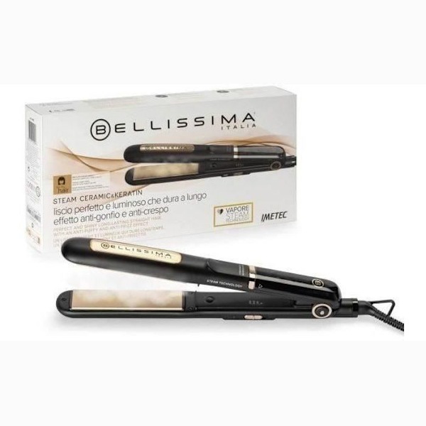 Bellissima Glattejern MY PRO STEAM CERAMIC & KERATIN B28 200 Sort og guld
