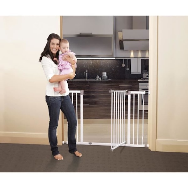 DREAMBABY Erittäin leveä LIBERTY-turvaeste - Paineinen - L 99/105,5 x K 75 cm - Valkoinen hvid