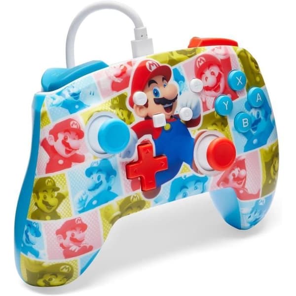 Trådbunden handkontroll - POWER A - Nintendo Switch - Mario Hero Reel Röd
