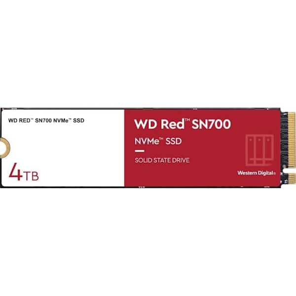 NVMe™ SSD til NAS - WD Red™ SN700 NVMe™ SSD, 4TB - (WDBBDY0040BRD-WRSN)