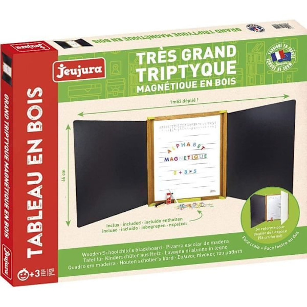 JEUJURA Suuri puinen triptyykki - Magneettinen Beige og sort