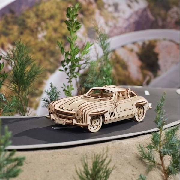 Mekanisk Model - UGEARS - Vinget Sports Coupé - 262 dele - Træ - 14 år og opad Beige
