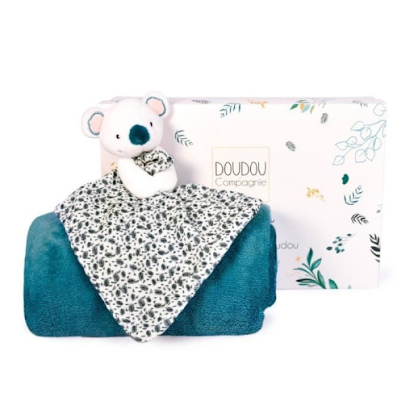 Plaid og doudou Yoca koala - Doudou et Compagnie - Blå - Unisex - Baby Subtile harmonier af farver meget t