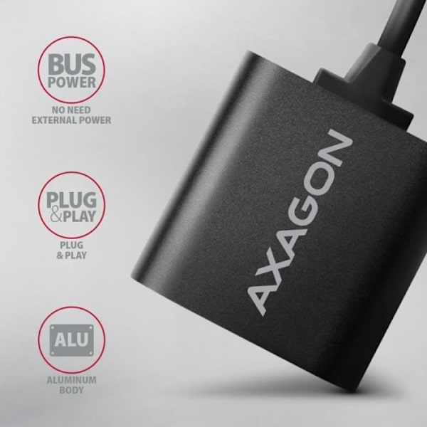 AXAGON-kompatibel ADA-12 USB 2.0, Stereo Audio Mini-adapter, 15 cm Kellänge - 8595247906298