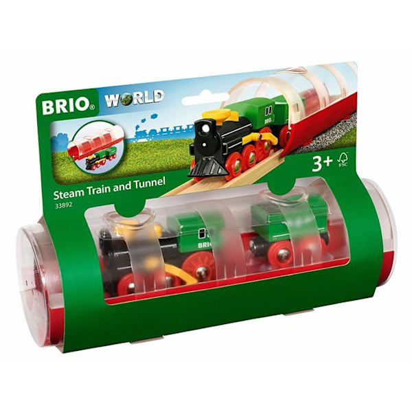 BRIO World Steam -juna ja -tunneli - Ravensburger - Sekoitettu 3-vuotiaasta alkaen - 33892 Grön