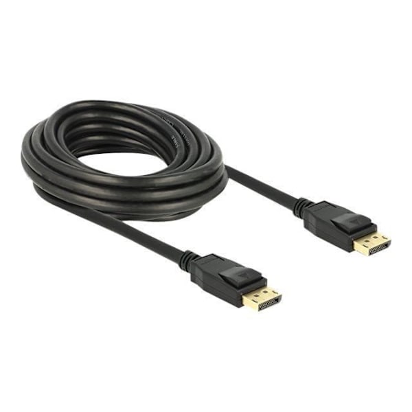 DELOCK DisplayPort-kaapeli - 5 m - Lukittu - Kolminkertaisesti suojattu - Musta sort