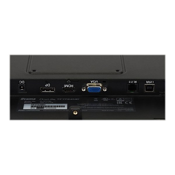 SCREEN IIYAMA 17" Open Frame Touch Black PCAP 10pts1000:1 1280x1024 USB VGA HDMI Display Port 350cd/m² 5ms Land/Portræt TF1734MC-B7