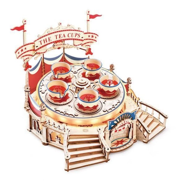 Rakennussarja - Robotime - Tilt-A-Whirl - Puu - 18 x 23 x 19 cm - 280 osaa