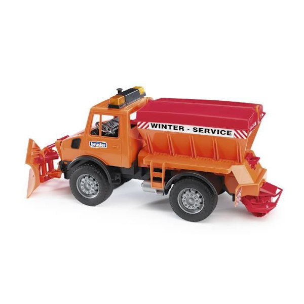 Lumiaura-auto - BRUDER - 47 cm - Etuterä - Takasuolanannostelija - Sisustus Orange