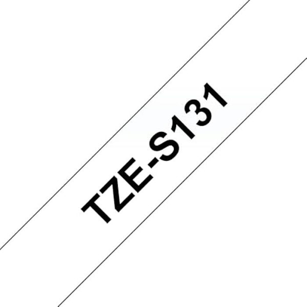 Laminatet tape - BROTHER - TZe-S131 - 12 mm - Sort på Transparent - 8 m