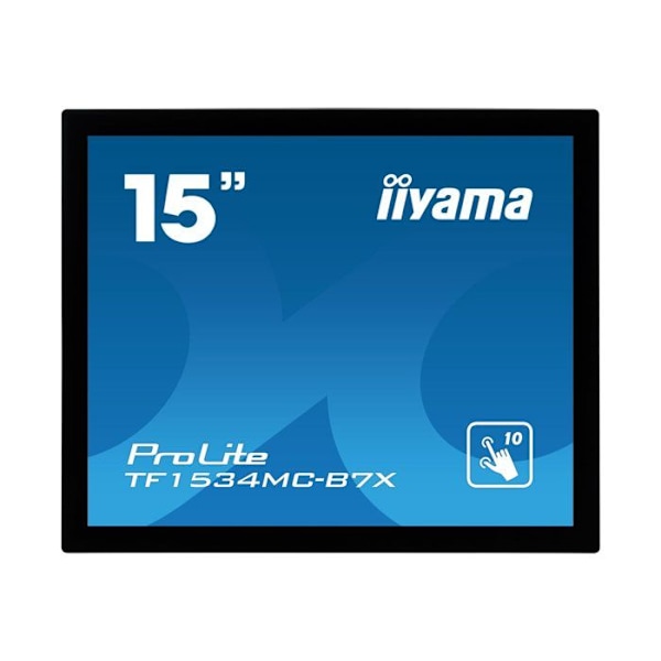 SCREEN IIYAMA 15" Open Frame Touch Black PCAP 10pts 700:1 1024x768 USB VGA HDMI Display Port 330cd/m² 8ms Country/Portrait TF1534MC-B7X