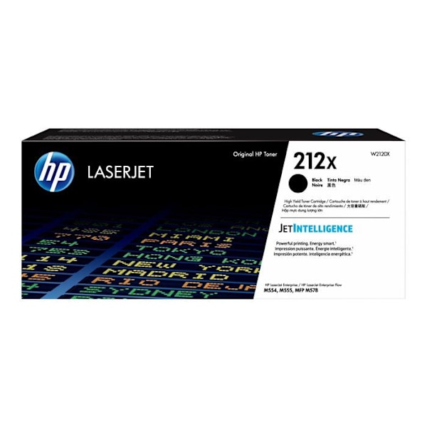 HP 212X High Yield Black aito väriaine (W2120X) - HP Color LaserJet Enterprise M555dn/M555x/M554dn/M578dn/M578f/M578c