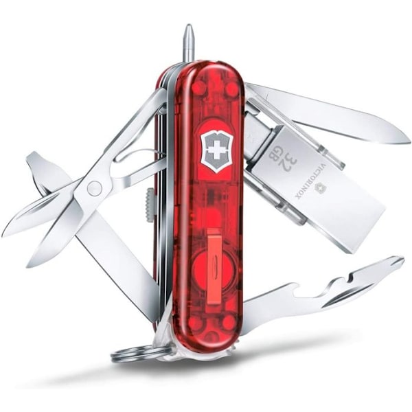 Victorinox Midnite Manager Work 4.6336.TG32. 11-toimintoinen veitsi, mukaan lukien sakset, 32 Gt:n USB-tikku ja ruuvimeisseli,