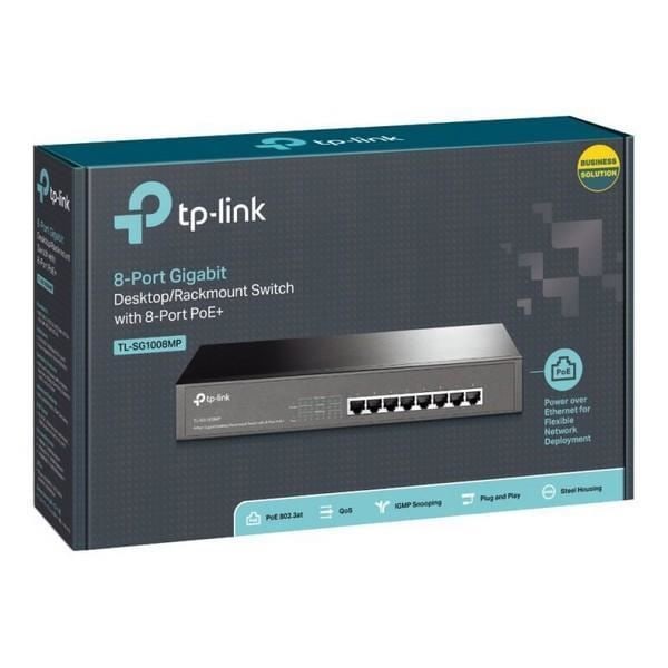 TP-LINK TP-LINK TL-SG1008MP 8-portars Ethernet-switch - 2 lager stöds - Twisted Pair