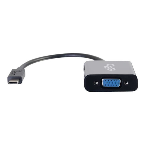 C2G USB 3.1 USB-C til VGA-videoadapter Ekstern USB 3.1 D-Sub-videoadapter Sort