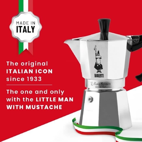 BIALETTI italialainen Moka pikakahvinkeitin 9 kuppia Grå