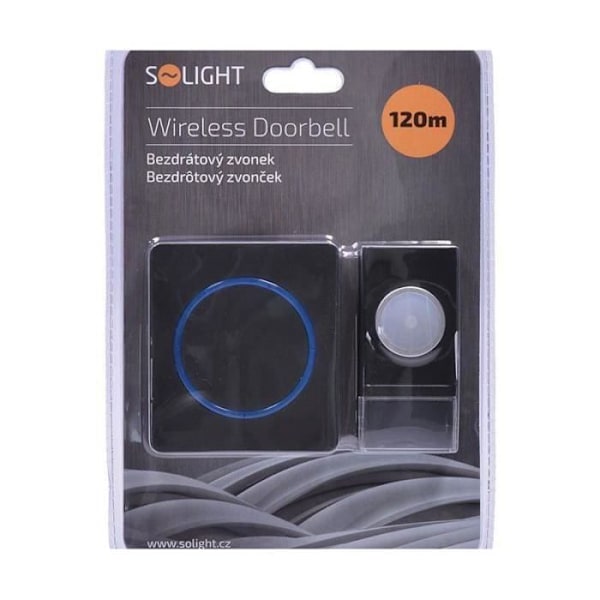 Trådløs dørklokke - Solight - 48 melodier - 120m rækkevidde - IP44 Svart