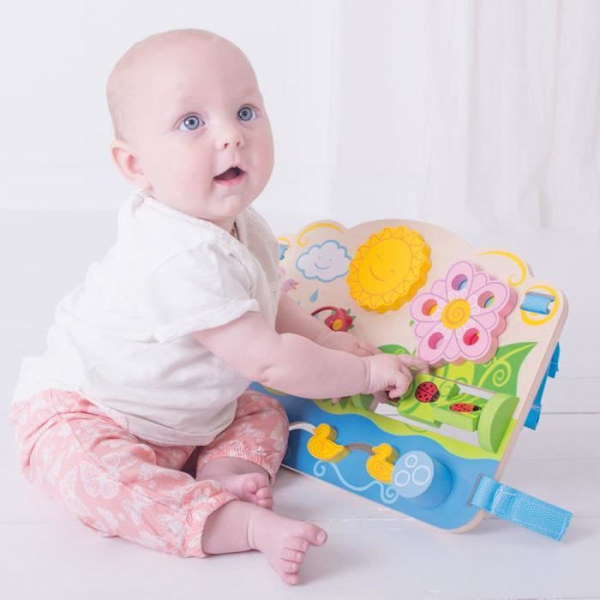 Puinen toimintakeskus - Bigjigs Toys - Kukat - Lajittelu ja rakentaminen - Muotoile lohkot Flerfarvet