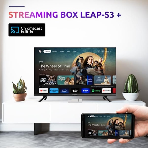 STRONG - LEAP-S3+V2 - Streamingbox Android TV 4K - Chromecast - Wifi - Bluetooth - Röstassistent Google - Dolby Atmos/Vision - HDR