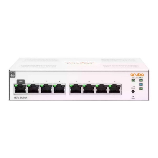 RÉSEAU, Switch, Autonome switch, HPE Aruba Ion 1830 8g Sw specifikationer LAN porte 8N Type og hastighed for LAN porte RJ-45