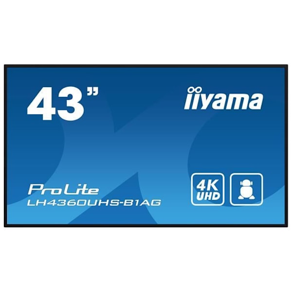 iiyama 43' LED - Prolite LH4360UHS-B1AG - 43' Full HD-skärm - 16:9 - VA-panel - 500 cd/m² - 4000:1 - 8,5 ms - HDMI - Ethernet - 24/7