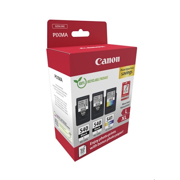 Pak 2 XL CANON blækpatroner Ink/PG-540Lx2/CL-541XL - Flerfarvet