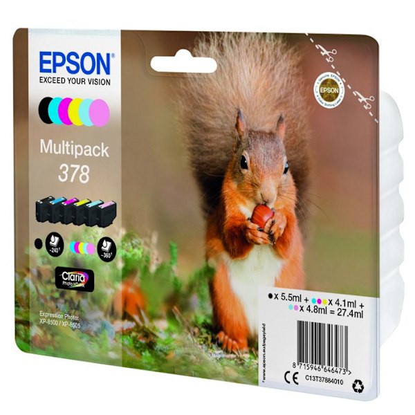EPSON Claria Photo HD blækpatron - sort, gul, cyan, magenta, lys magenta, lys cyan