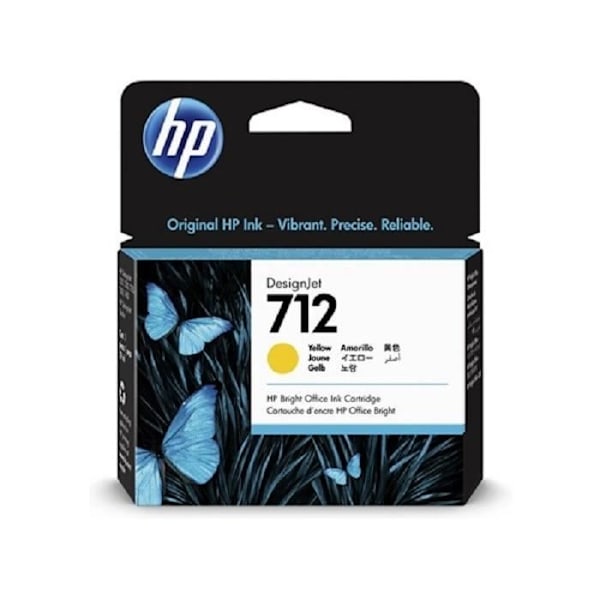 Blækpatron - HP - 712 - Gul - 29 ml - Kompatibel med DesignJet T650/T630/T250/T230