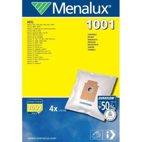 Menalux 1001 Duraflow 4 pölynimuripussia