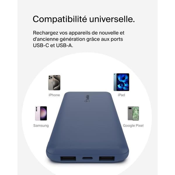 Externt batteri - BELKIN - 10 000 mAh - Blå Blå