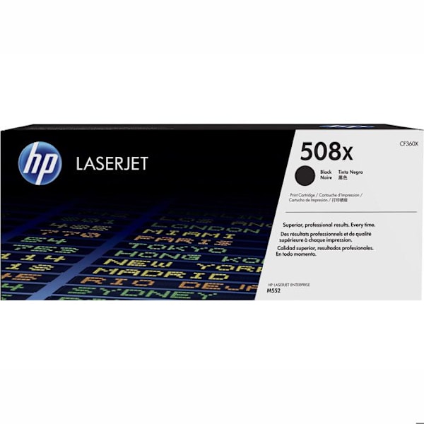 HP 508X højkapacitets sort ægte toner (CF360X) til HP Color LaserJet Enterprise M552 / M553 / M557