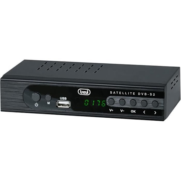 Trevi Sat 3387 S2 Satelliittidekooderi DVBS-S2 Ilmainen käyttö, HDMI, SCART, USB, Koaksiaalilähtö